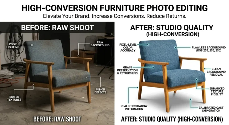 High-Conversion Furniture Photo Editing